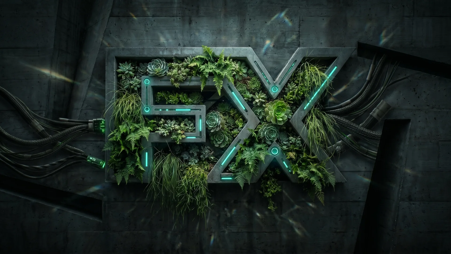 Estrutura FX com plantas e liga&ccedil;&otilde;es tecnol&oacute;gicas, representando conte&uacute;do e tecnologia integrados